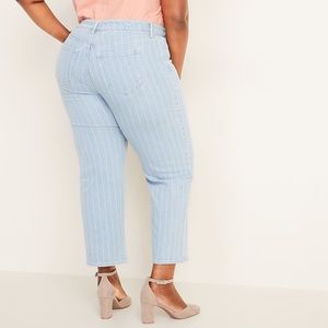 Old Navy Pin Stripe Slim Wide Leg Jeans Size 6